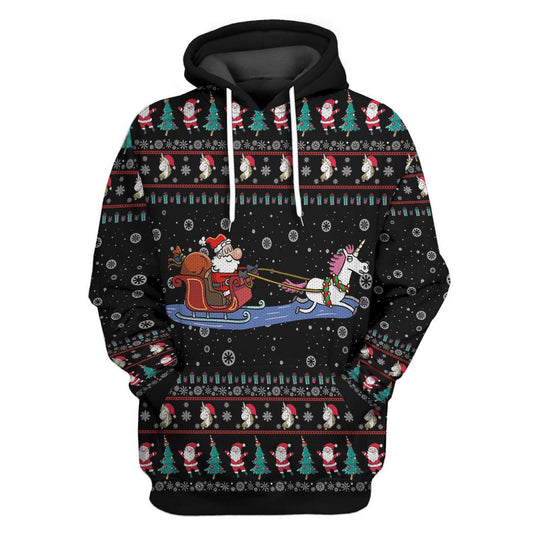 3D Unicorn Santa Custom Cosplay Hoodie