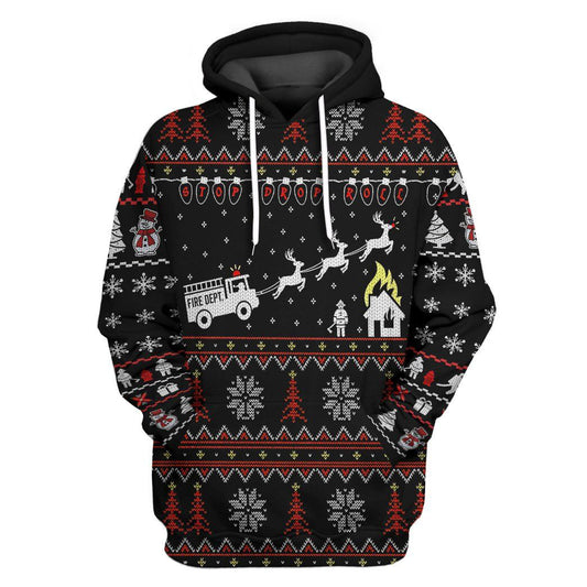 3D Firefighter Fire Dept Cosplay Hoodie
