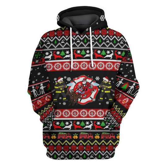 3D Xmas Firefighter Custom Cosplay Hoodie