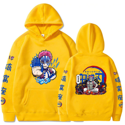 Akaza Demon Slayer Anime Mens Graphic Hoodie