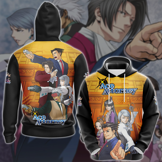 Ace Attorney Anime Manga 3D All Over Printed Hoodie