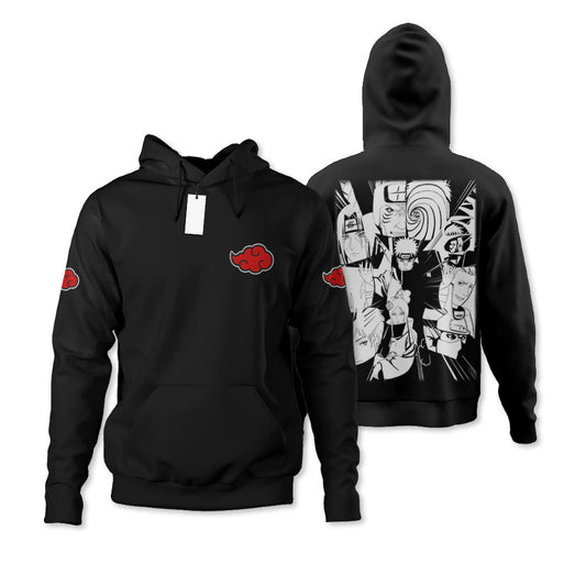 Akatsuki Black And White Anime Cosplay Hoodie Printed